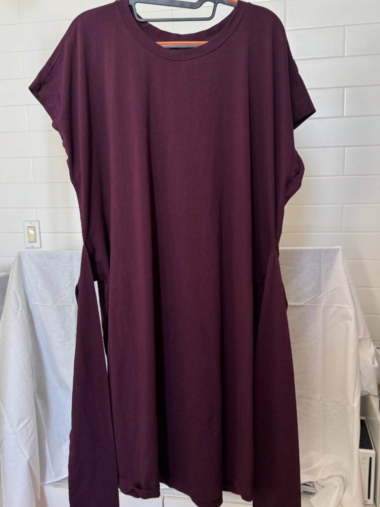 Euc Universal Standard Short Sleeve Misa Tie-Front Dress Us M (18-20) Eggplant — image 3 of 7